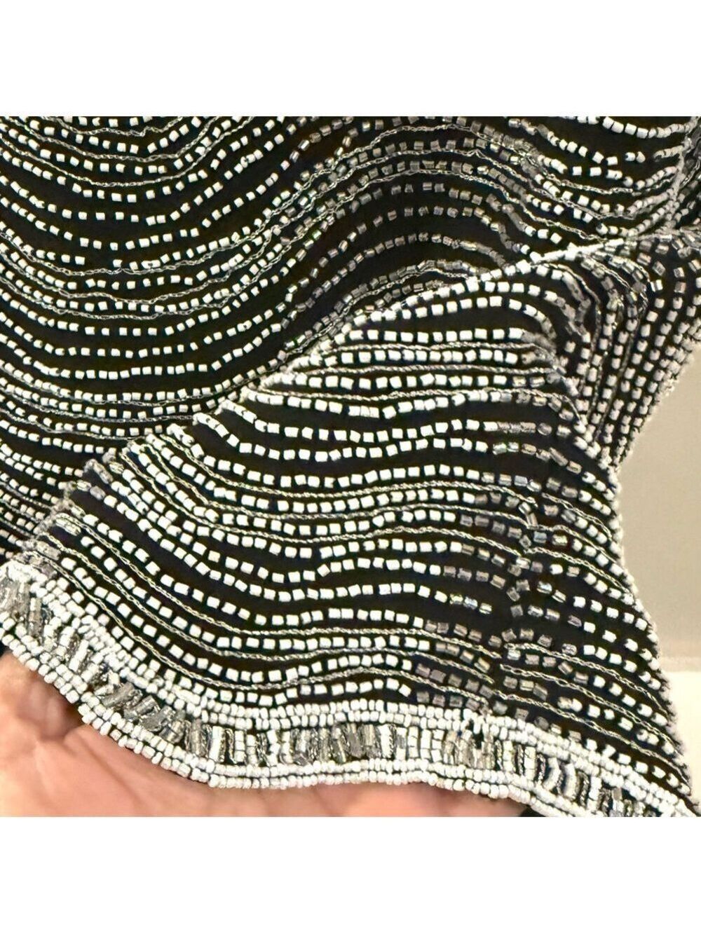 AVANI EVENING beaded silk blouse. Size S - Picture 7 of 8